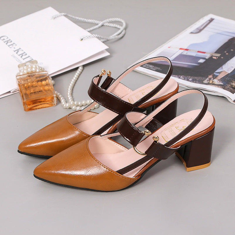 Damen Elegante Slingback-Pumps mit modischem Blockabsatz und verstellbarem Riemen Drune
