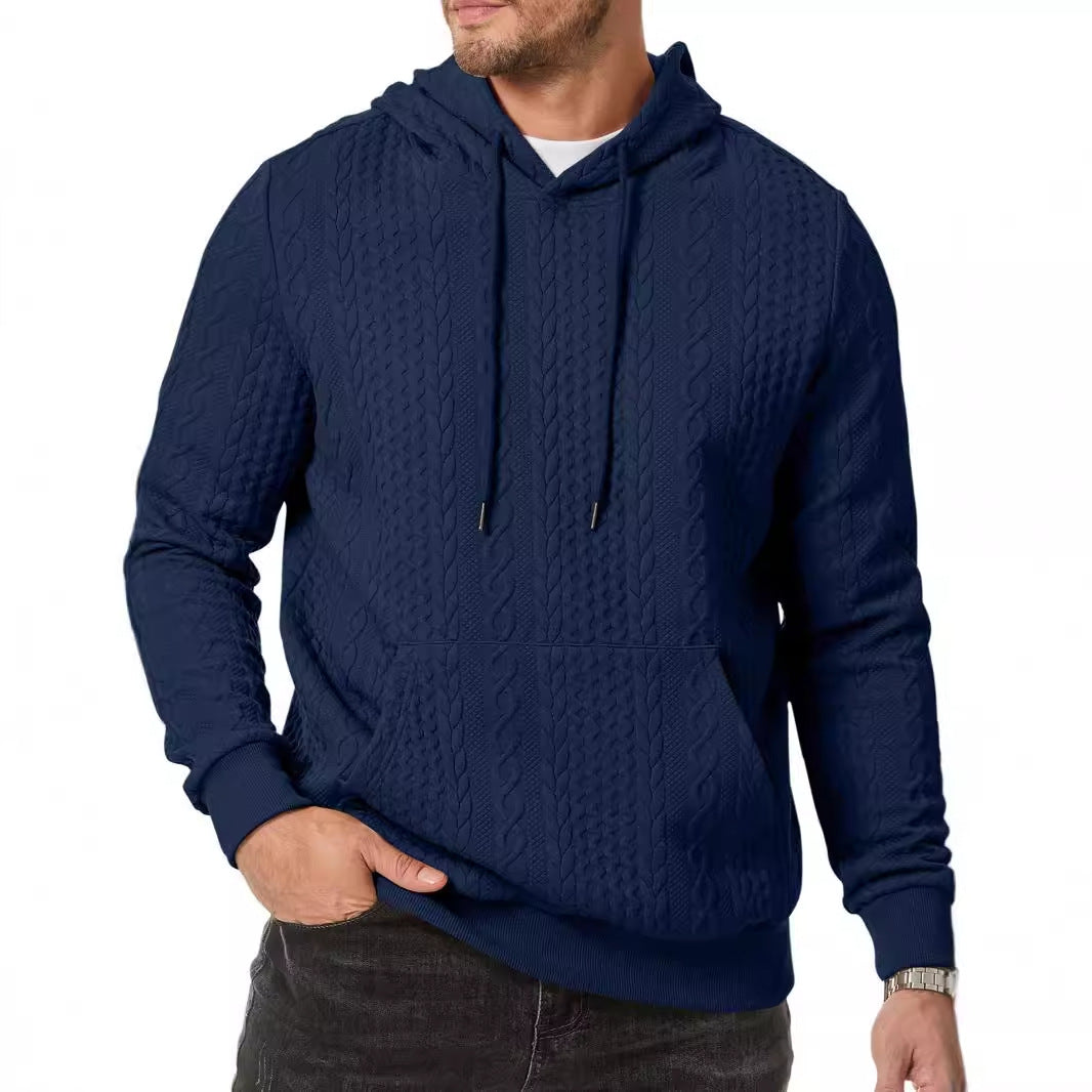 Herren Kapuzenpullover mit strukturiertem Kabelstrickmuster Drune