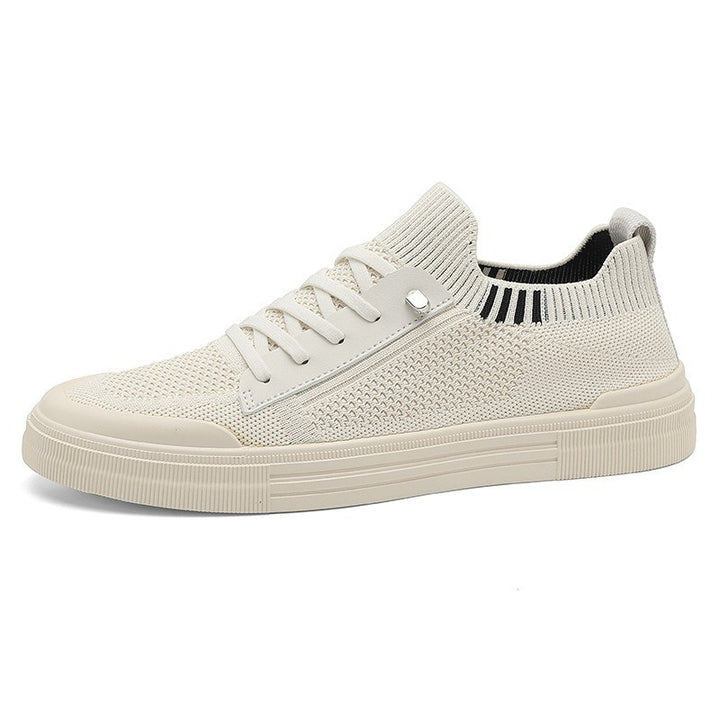 Herren Low-Top Strick-City-Sneaker mit elastischem Schaft, seitlichem Reißverschluss und stoßdämpfender Gummisohle Drune