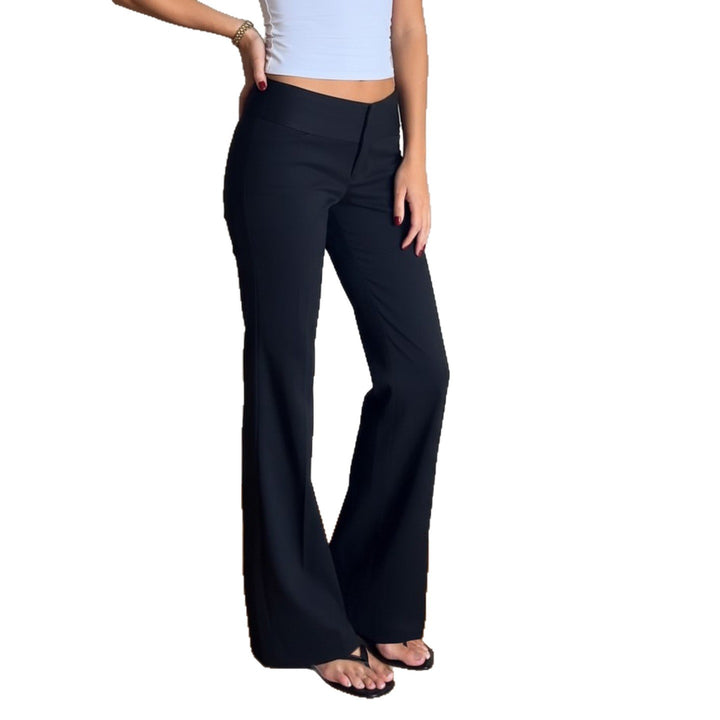 Damen Hochtaillierte Stretch-Flaredhose mit ausgestelltem Bein Drune