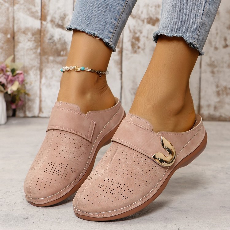 Damen Perforierte Komfort-Clogs mit Orthopädischer Einlegesohle Drune