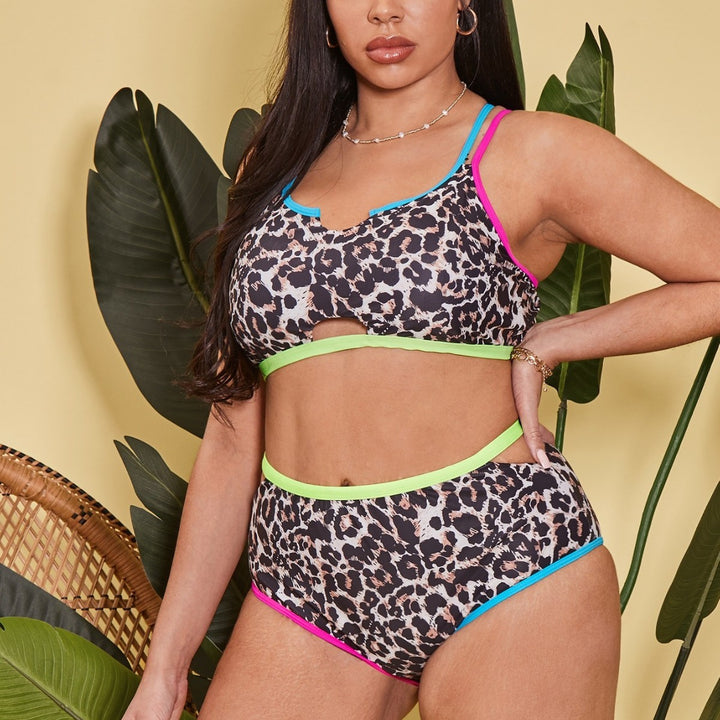 Damen Hochtailliertes Bikini-Set mit sportlichem Design Drune
