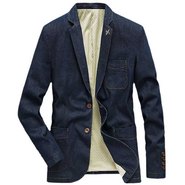 Herren Denim-Sakko im unstrukturierten Worker-Stil mit aufgesetzten Taschen Drune