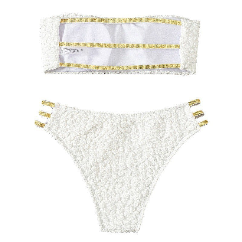 Damen Bandeau-Bikini mit strukturiertem Design und eleganten Akzenten Drune