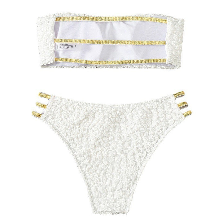 Damen Bandeau-Bikini mit strukturiertem Design und eleganten Akzenten Drune