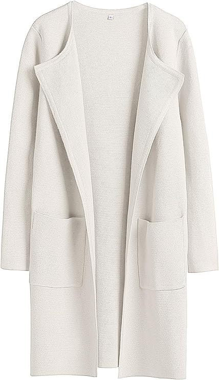 Damen Oversized Strickmantel mit offenen Fronten und praktischen Taschen Drune