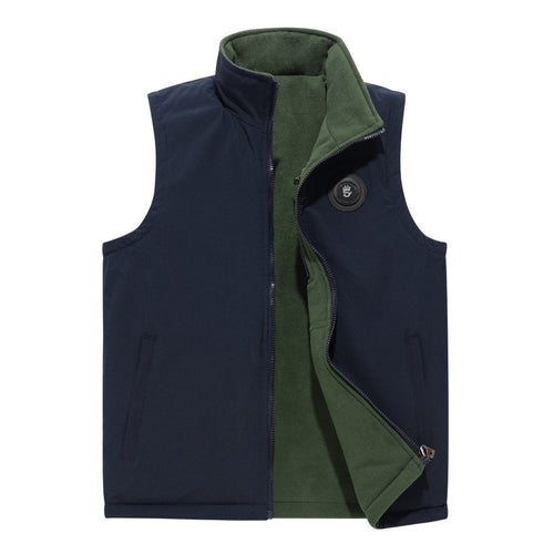 Herren Winddichte Softshell-Weste mit hochflorigem Fleece-Innenfutter, Stehkragen und verdeckten Eingrifftaschen Drune