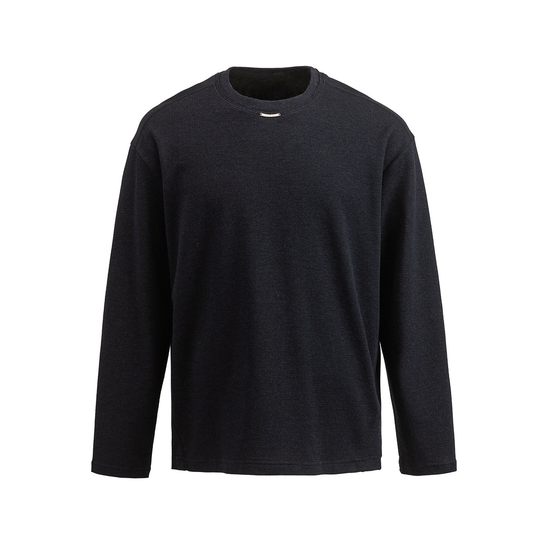 Damen Feinstrick‑Sweatshirt mit Strukturstrick, Rundhalsausschnitt und weiter Passform Drune