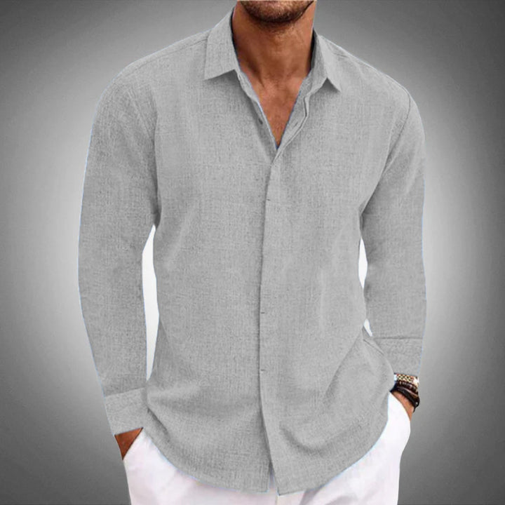 Herren Langarmhemd mit feiner Textur und elegantem Schnitt Drune