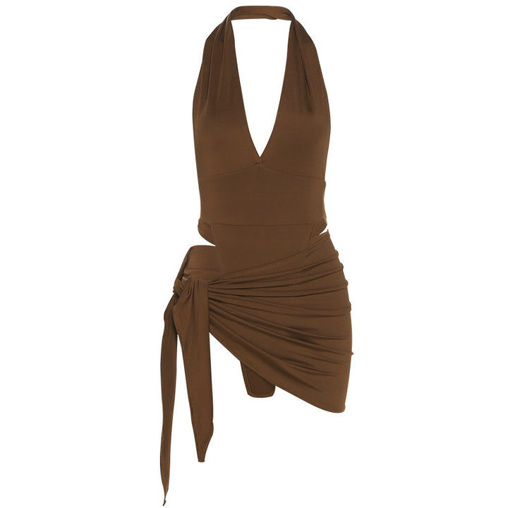 Damen Badeanzug mit tiefem V-Ausschnitt und trendigem Cut-Out Drune