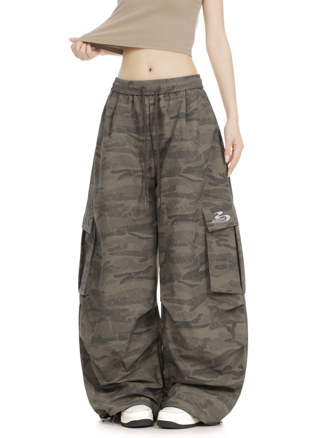 Damen Lässige Cargo-Hose im Camouflage-Design Drune