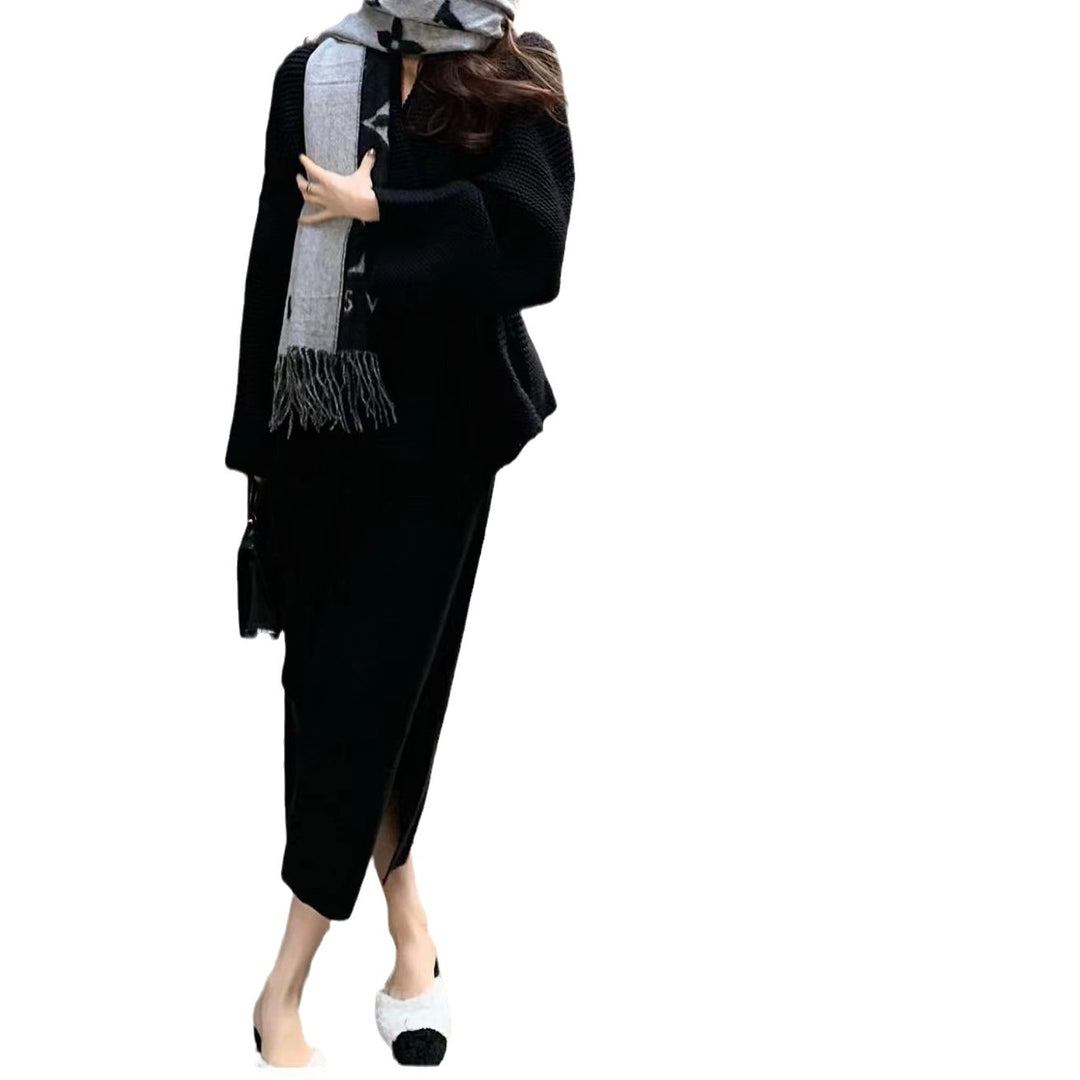 Damen Strickjacke mit breitem Schalkragen und praktischer Taillenbindung Drune