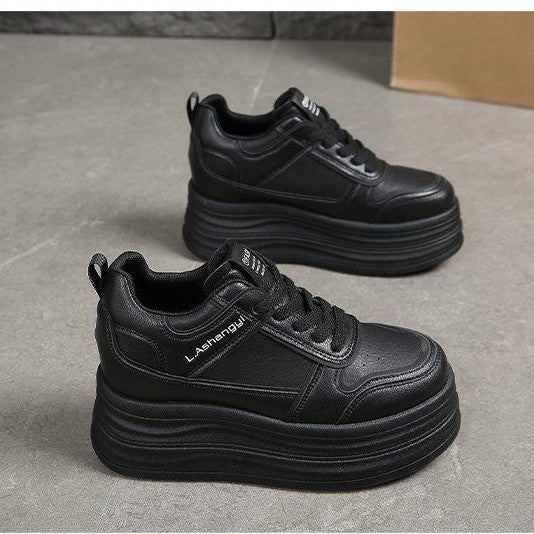 Damen modische Plateau-Sneaker mit strukturiertem Obermaterial und komfortablem Dämpfungssystem Drune