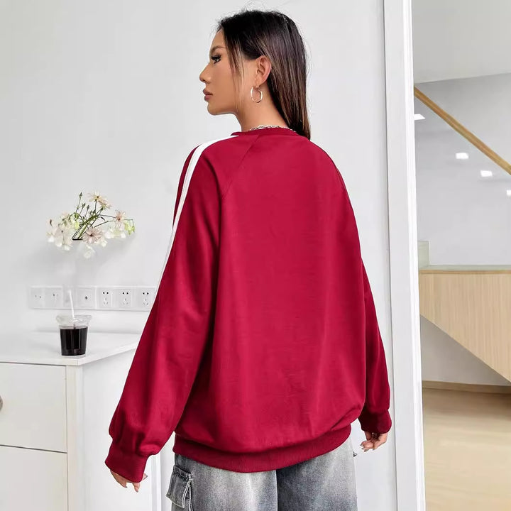Damen lässiger Sweatshirt mit kreativen Grafiken und voluminösen Ärmeln Drune