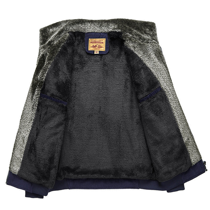 Herren Cordjacke mit wärmender Teddy-Innenfütterung und Badge-Details Drune