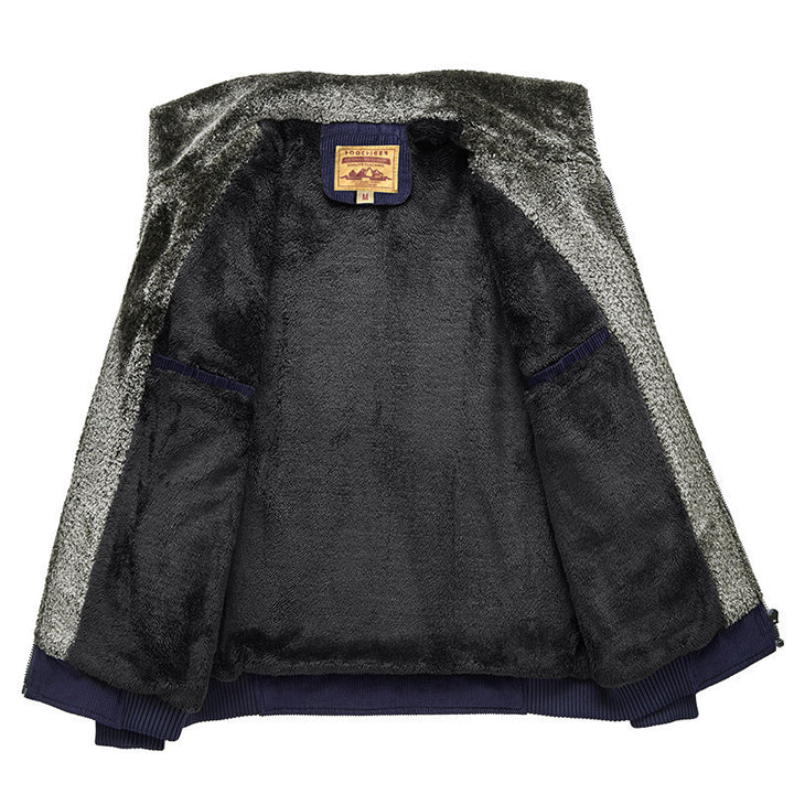Herren Cordjacke mit wärmender Teddy-Innenfütterung und Badge-Details Drune