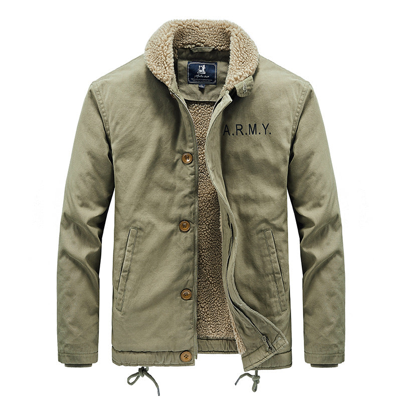 Herren nan gefütterte Fieldjacke mit Teddyfutter, verdeckter Zweiwege-Reißverschluss und Kordelzug Saum Drune