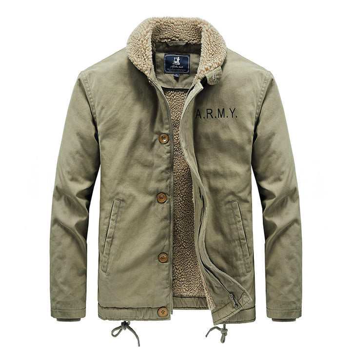 Herren nan gefütterte Fieldjacke mit Teddyfutter, verdeckter Zweiwege-Reißverschluss und Kordelzug Saum Drune