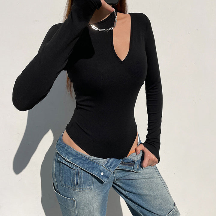 Damen Langarm Shirt mit asymmetrischem Ausschnitt Drune