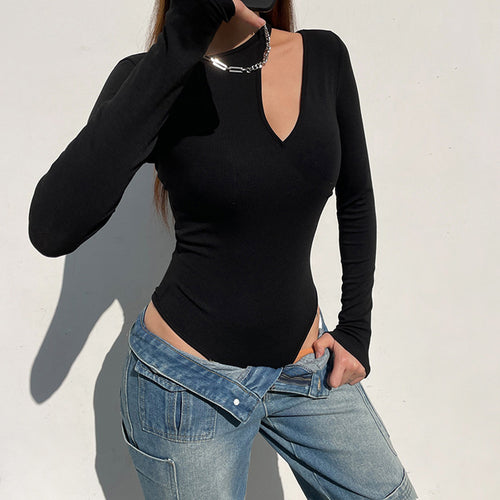 Damen Langarm Shirt mit asymmetrischem Ausschnitt Drune