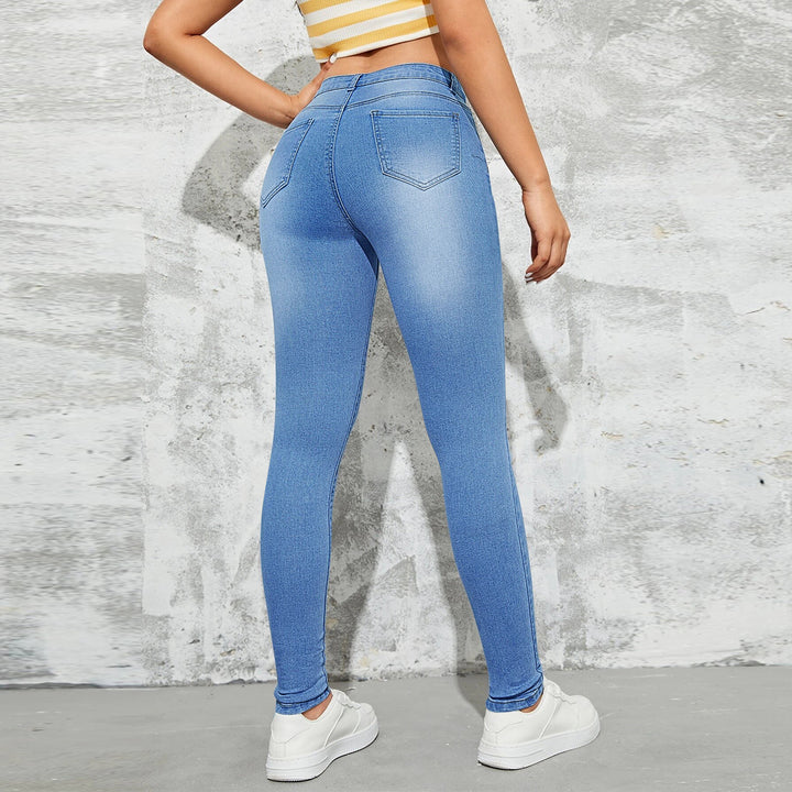 Damen High-Waist Skinny Jeans mit formendem Stretch und Push-up-Effekt Drune