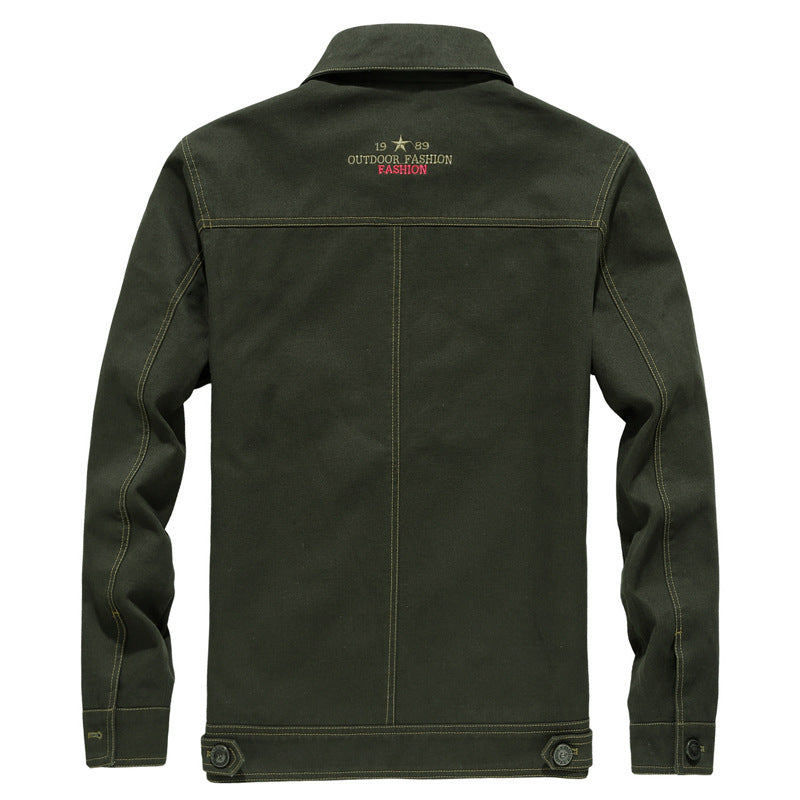 Herren Robust verarbeitete Canvas-Workerjacke mit Brustklappen, Innensaumfutter und Badge-Details Drune