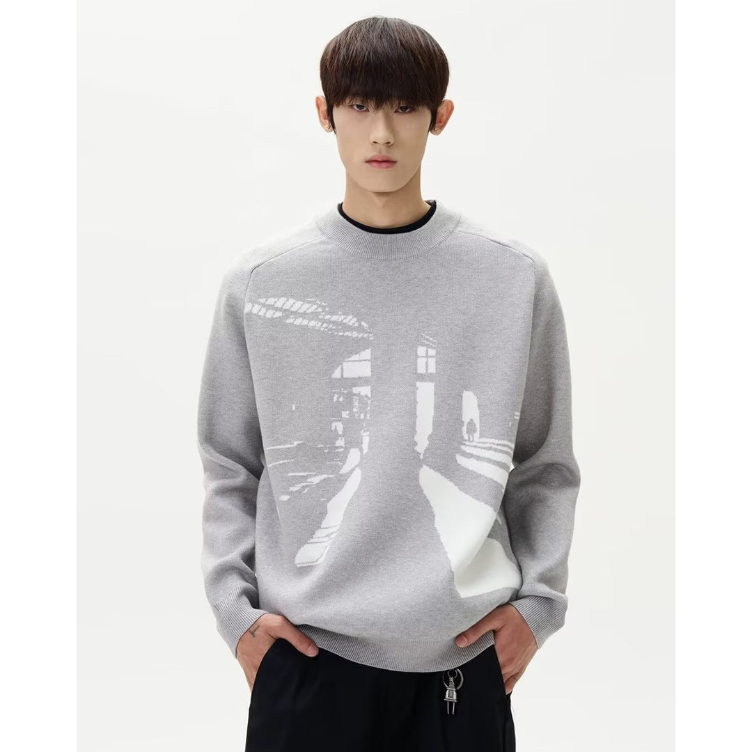 Herren Modischer Pullover mit grafischem Design Drune