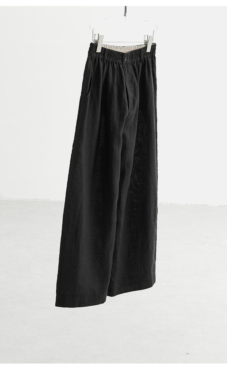 Damen Weit geschnittene Leinenhose Drune