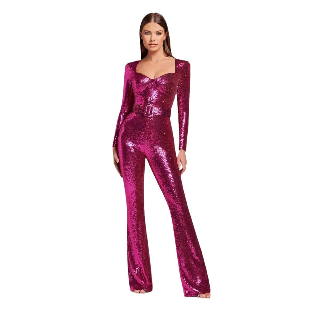 Damen Glamouröses Einteiler-Outfit mit glitzernden Applikationen und taillierter Silhouette Drune