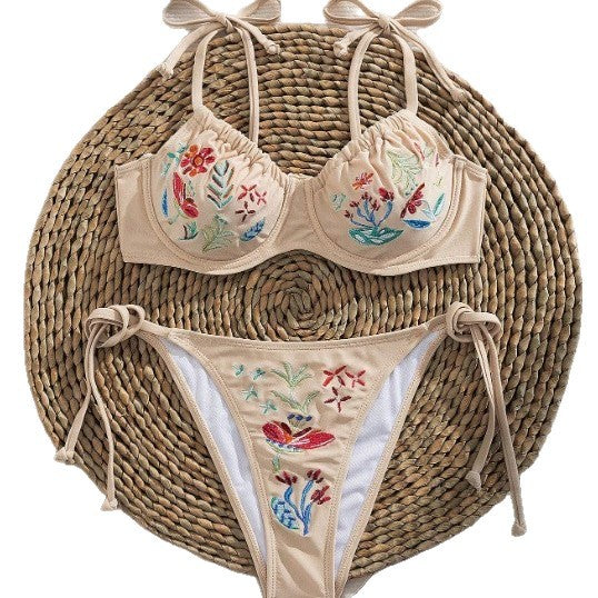 Damen Eleganter Bikini mit kunstvollen Stickereien Drune