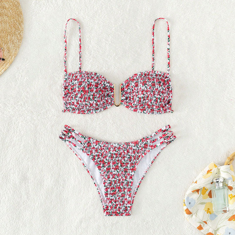Damen Bikini-Set mit hochwertigem Rüschendesign und verstellbaren Trägern Drune