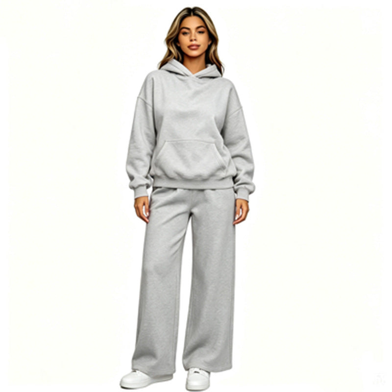 Damen Lässiger Kapuzenpullover mit weiten Hosen Drune