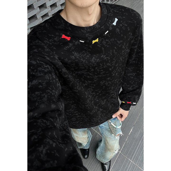 Herren Lässiger Sweatshirt mit bunten Akzenten Drune