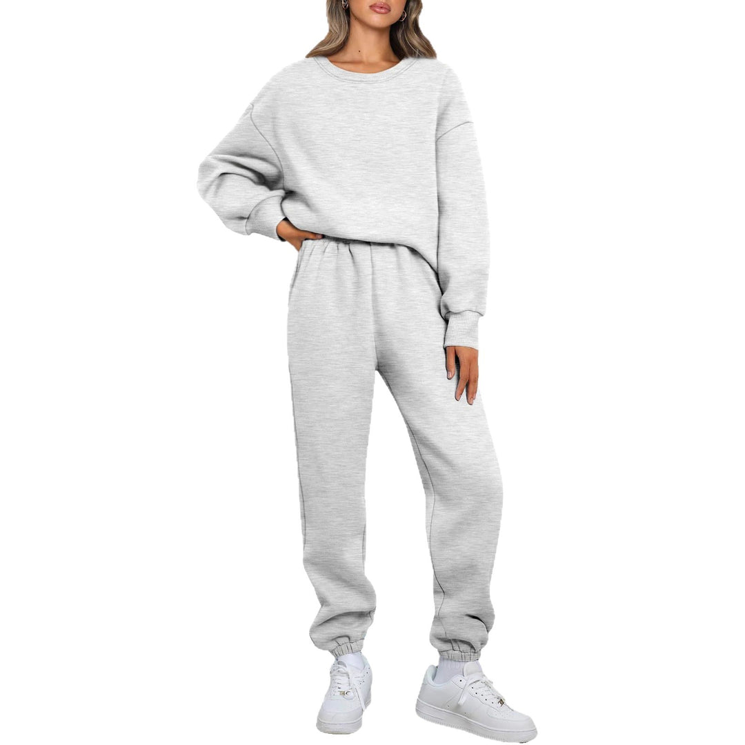 Damen nan gemütliches zweiteiliges Lounge-Set aus French-Terry mit Oversize-Sweatshirt und taillierter Jogginghose Drune