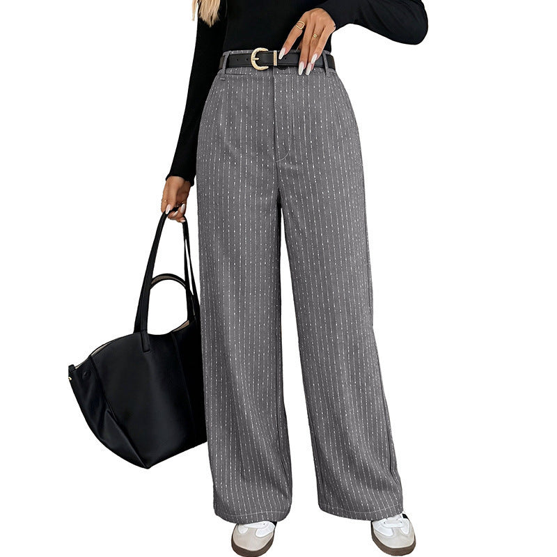 Damen Hochtaillierte Stoffhose mit Nadelstreifen Drune