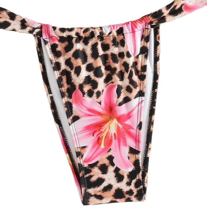 Damen Bikini-Set mit floralem Leopardenmuster Drune