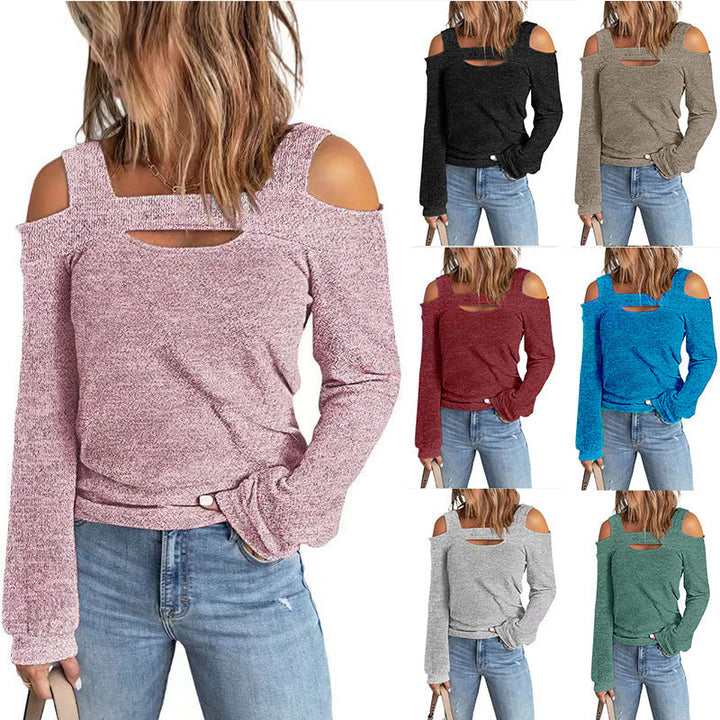 Damen lässiges Langarmshirt mit Cut-Out-Design Drune
