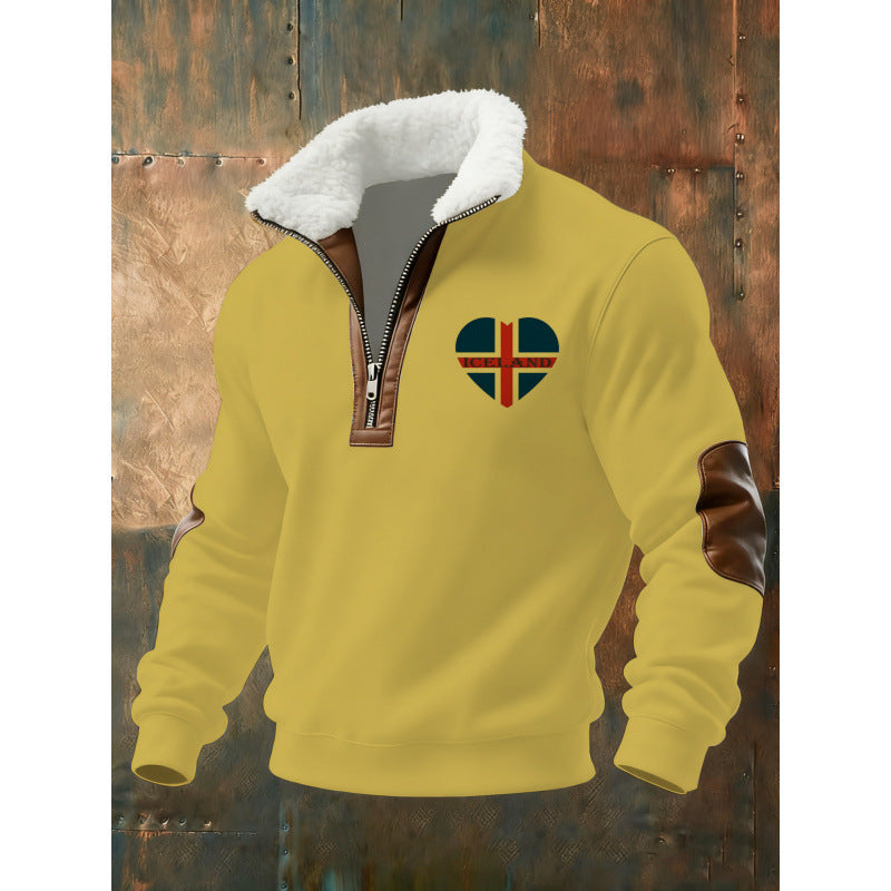 Herren Klassischer Kapuzenpullover mit Fleece-Detail Drune