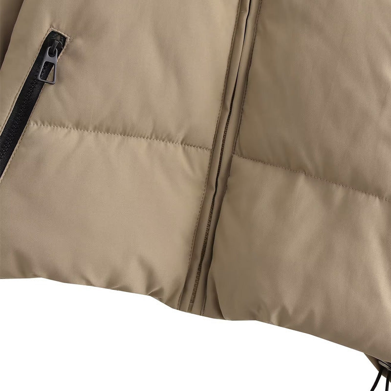 Damen cropped Steppjacke mit hohem Kragen und praktischen Reißverschlusstaschen Drune