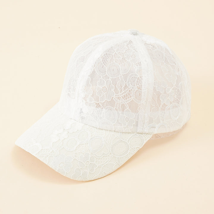 Damen Baseballmütze mit elegantem Spitzenmuster und atmungsaktiver Struktur Drune