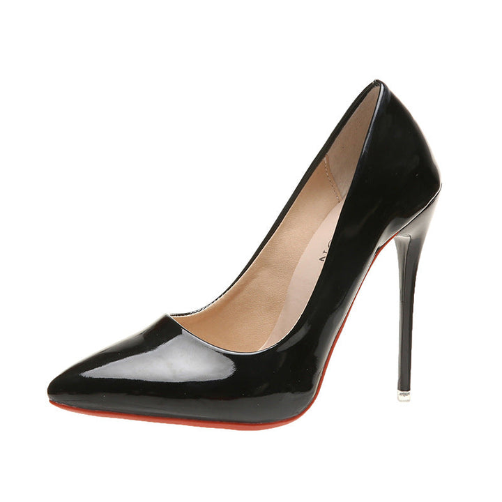 Damen nan elegante Lack-Pumps mit spitzer Zehenpartie hohem Stilettoabsatz und gepolsterter Innensohle Drune