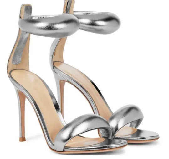 Damen High Heel Riemchensandalen mit Knöchelriemen Drune