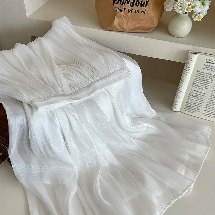 Damen plissiertes Maxikleid Drune