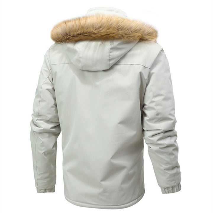 Herren Thermoisolierter Winterparka mit Teddyfutter, abnehmbarer Kunstpelzkapuze und Multifach-Taschen Drune