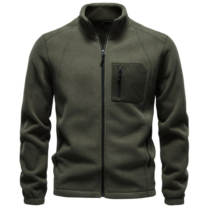 Herren Outdoor-Fleecejacke mit Stehkragen und Reißverschluss-Brusttasche Drune