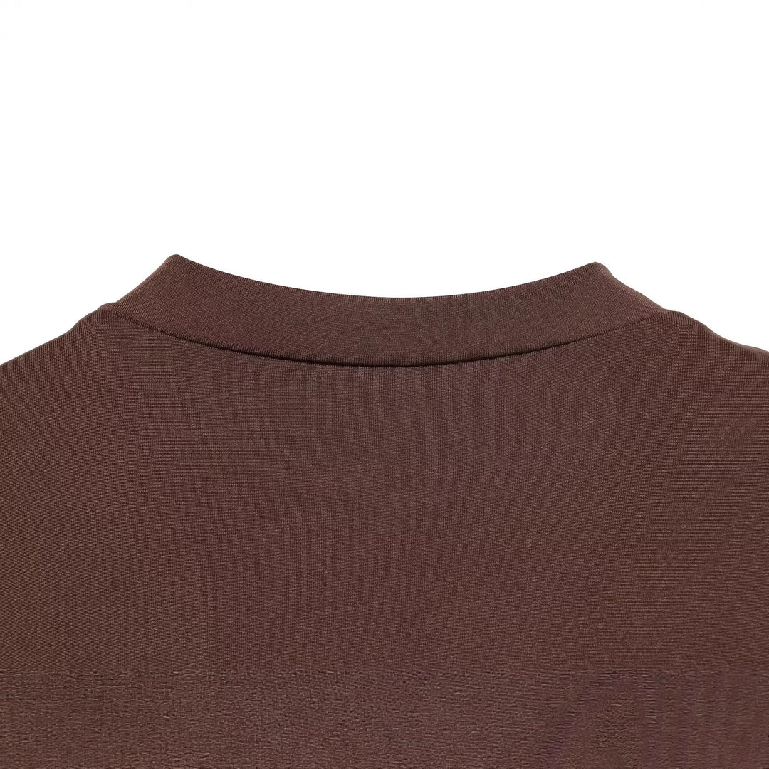 Damen Body mit tiefem V‑Ausschnitt, Raffung und Metallschließe Drune