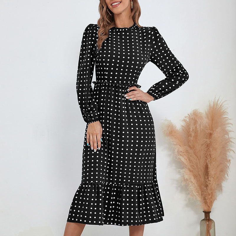 Damen Verspielt gemustertes Maxikleid mit Rüschendetails Drune