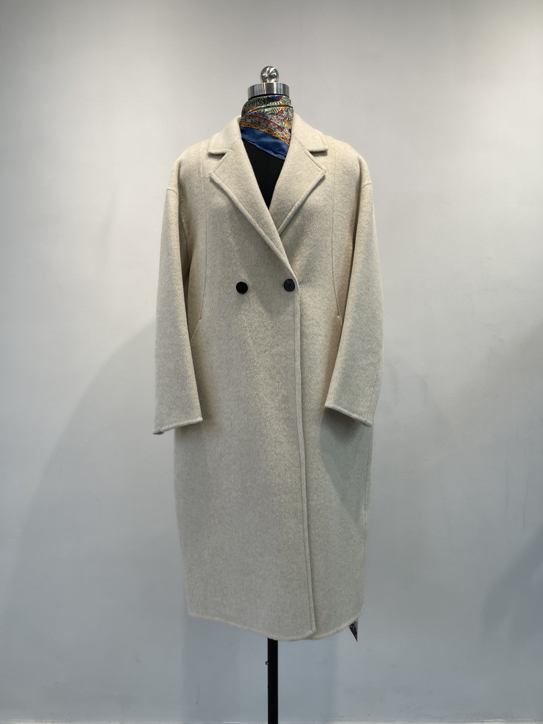 Damen maßgeschneiderter Fleece Doppelreiher Mantel Drune