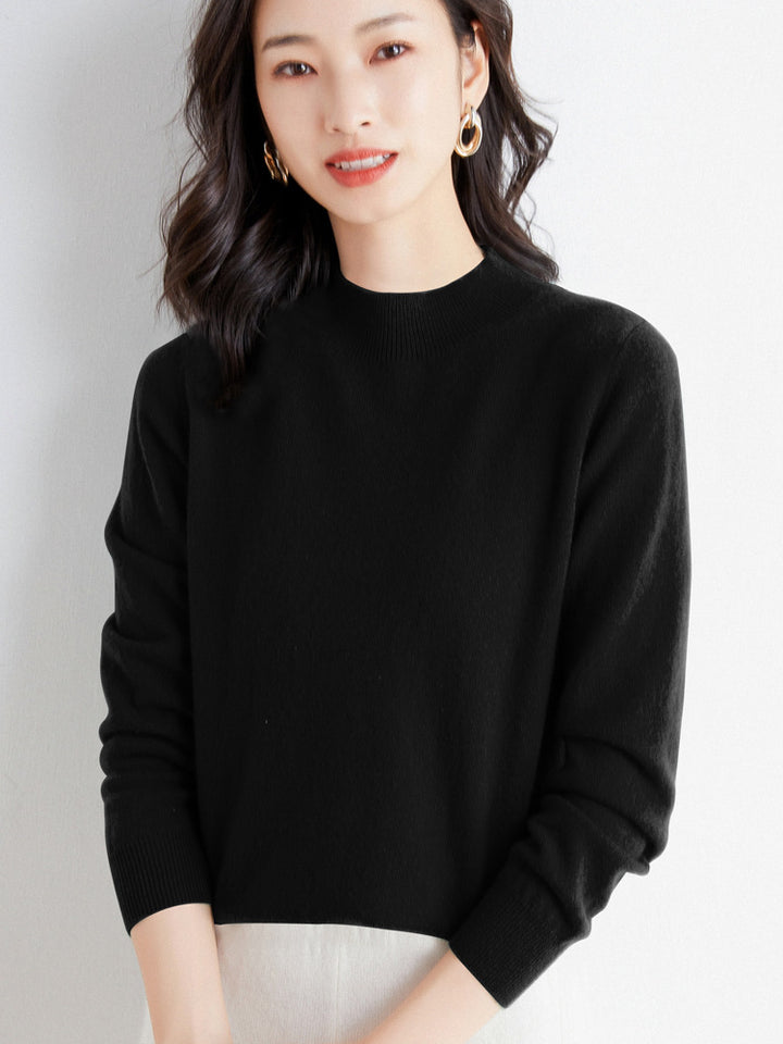 Damen Kurzrollkragen Feinstrickpullover mit leichtem Mohair-Effekt Drune