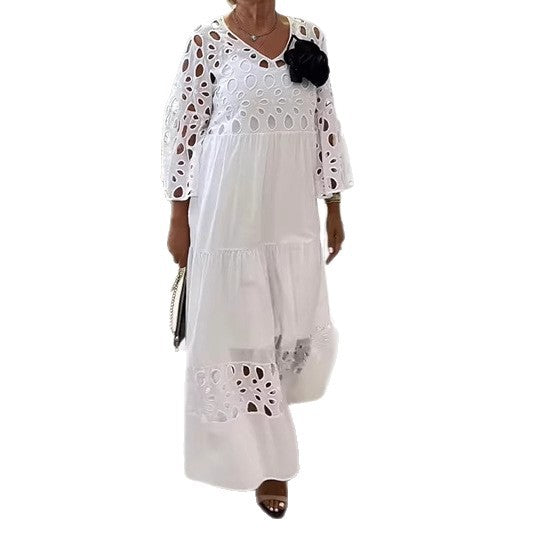 Damen Maxikleid mit floralem Cut-Out-Design Drune